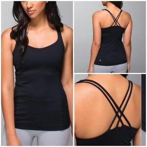 Lululemon Free To Be Tank Luxtreme Built In Bra Black Women's Size 6